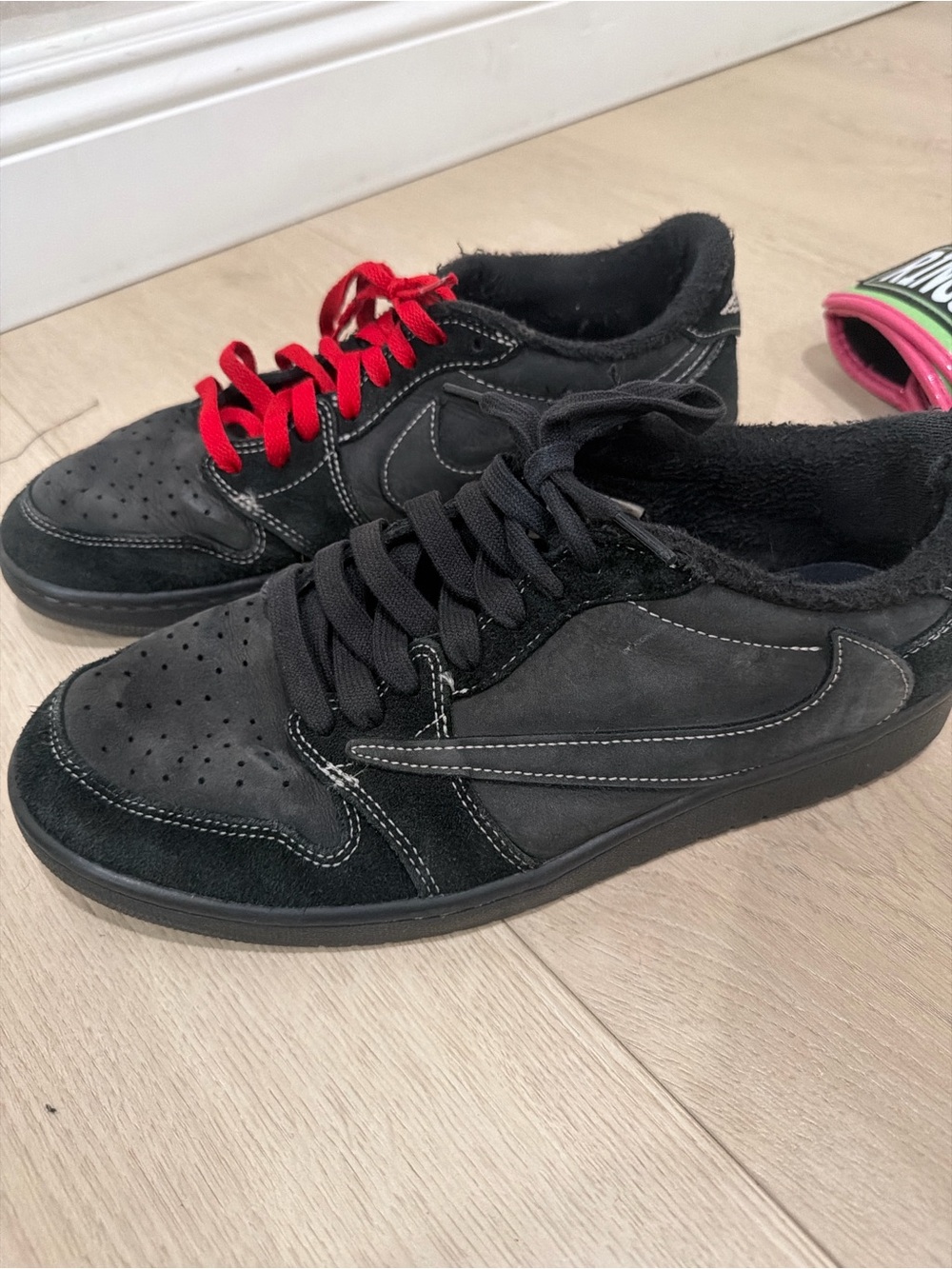 Danner Black Suede Sneakers with Red Accent Laces